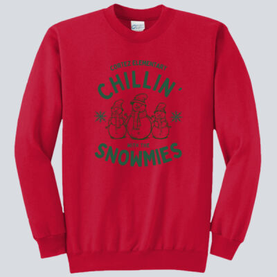 Adult Crewneck - Winter - Chillin With The Snowmies Green Thumbnail