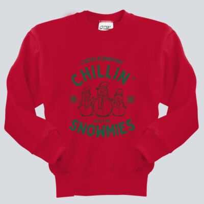 Youth Crewneck - Winter - Chillin With The Snowmies Green Thumbnail