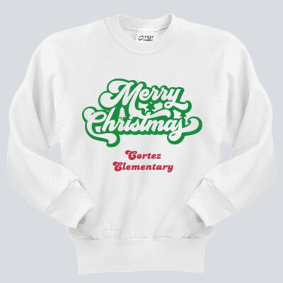 Youth Crewneck - Winter - Merry Christmas Red and Green  Thumbnail