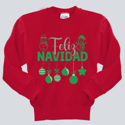 Youth Crewneck - Winter - Feliz Navidad Green Thumbnail