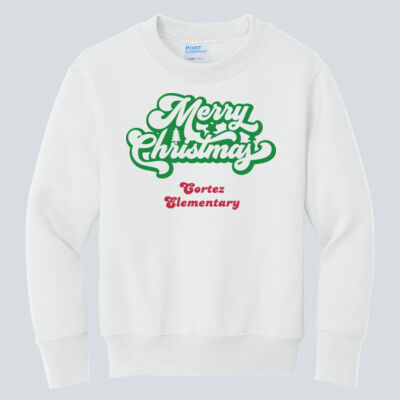 Youth Crewneck - Winter - Merry Christmas Red and Green  Thumbnail