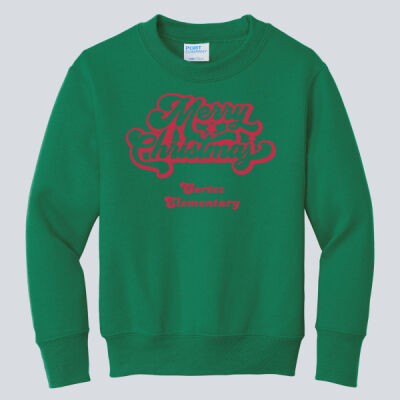 Youth Crewneck - Winter - Merry Christmas Red Thumbnail