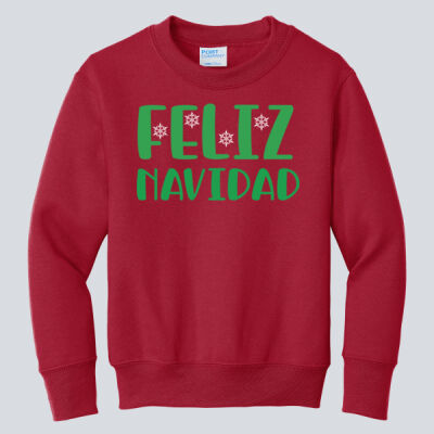 Youth Crewneck - Winter - Feliz Navidad Green Thumbnail