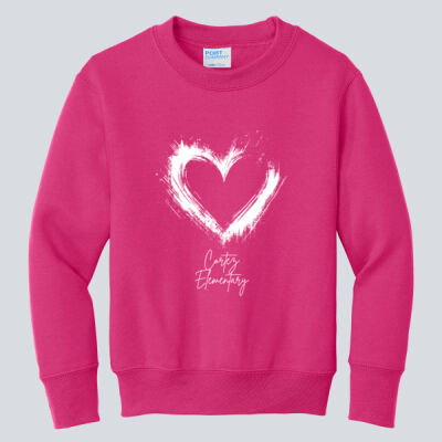 Youth Crewneck - Spring Holidays - Valentine's Heart Thumbnail